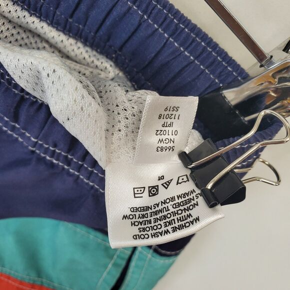 Hanna Anderson Swim Trunks Red White Striped Blue Boys US 6-7 Mesh Drawstring - Picture 8 of 9